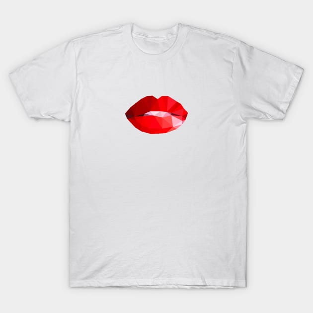 MINIMALIST LOW POLY RED LIPS T-Shirt by itsyaboifabian